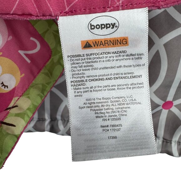 Boppy‎ Grey White Pink Shopping Cart Cover With Pink Owl Toy - Picture 3 of 8